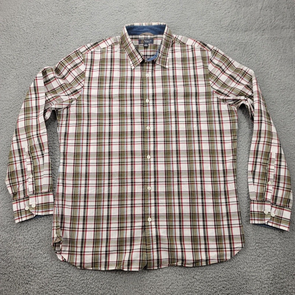 Wallin & Bros Shirt Mens XL Multicolor plaid Button Up Long Sleeve Collared